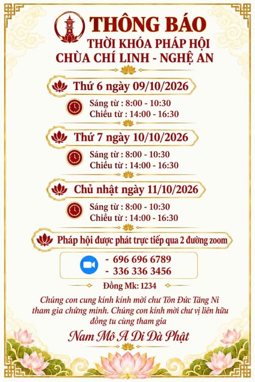 Pháp Hội Niệm Phật – 3 Ngày Tại Chùa Chí Linh, Tỉnh Nghệ An